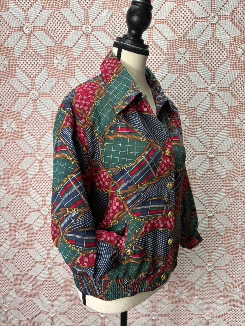 TanJay Petite Printed Jacket | Equestrian Plaid Mix Sz XS - Picture 11 of 13